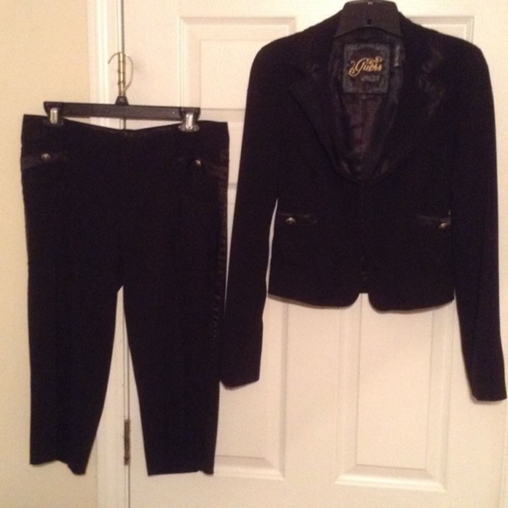 Shiny pinstripe suit